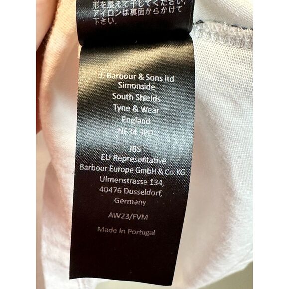 Barbour Men's Size L White Corpatch Long Sleeve Polo Shirt EUC - Picture 8 of 11